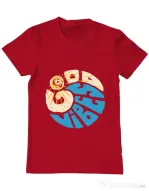Tricou ADLER barbat Good vibes and wave Rosu