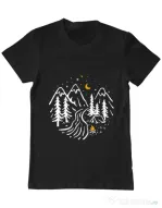 Tricou ADLER barbat Night camping Negru