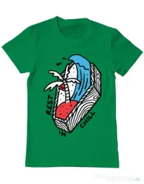 Tricou ADLER barbat Rest in chill Verde mediu