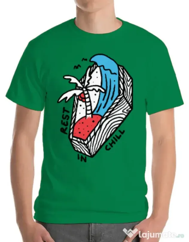 Tricou ADLER barbat Rest in chill Verde mediu