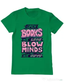 Tricou ADLER barbat Open books Verde mediu