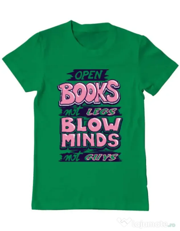 Tricou ADLER barbat Open books Verde mediu