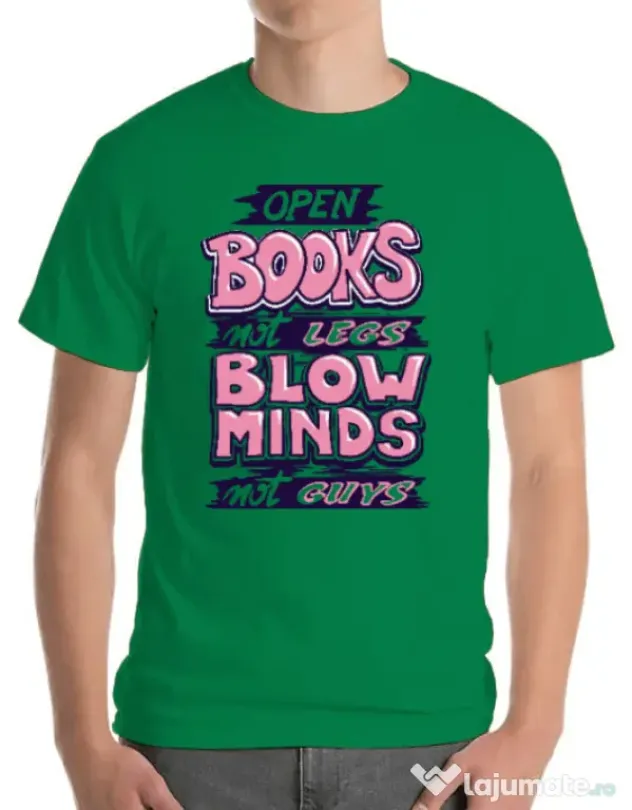 Tricou ADLER barbat Open books Verde mediu