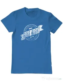 Tricou ADLER barbat When nothing goes right Albastru azuriu