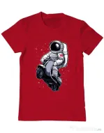 Tricou ADLER barbat Astronaut scooter Rosu