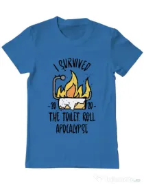 Tricou ADLER barbat Toilet roll apocalypse Albastru azuriu