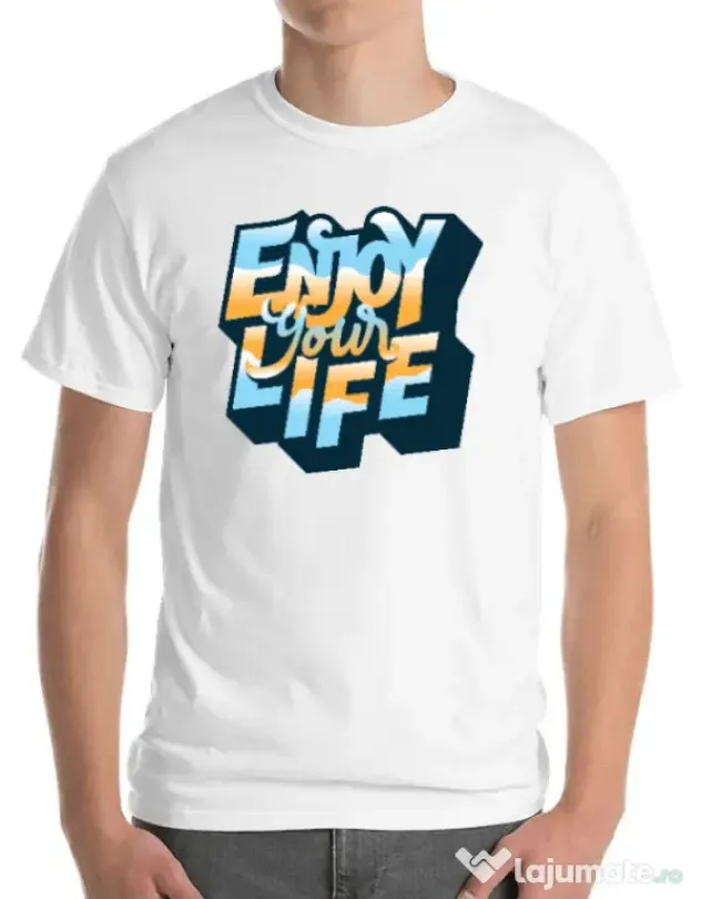 Tricou ADLER barbat Enjoy your life Alb