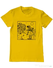 Tricou ADLER barbat Surf dude Galben