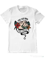 Tricou ADLER barbat Wash your hands Alb