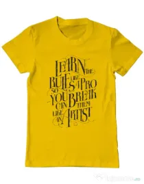 Tricou ADLER barbat Learn the rules Galben