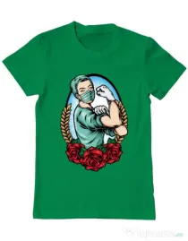 Tricou ADLER barbat Rockabilly Nurse Verde mediu