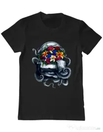 Tricou ADLER barbat Space bloom Negru