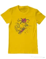 Tricou ADLER barbat Relax Skeleton Galben