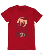 Tricou ADLER barbat Skull and Cactus Rosu