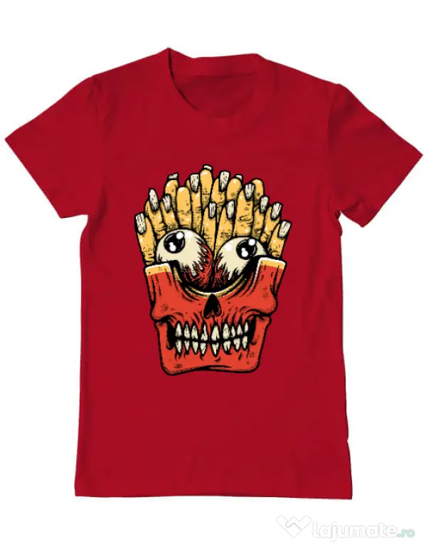 Tricou ADLER barbat Zombie French Fries Rosu