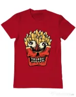 Tricou ADLER barbat Zombie French Fries Rosu