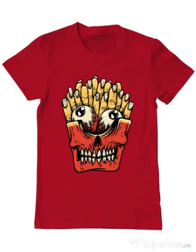 Tricou ADLER barbat Zombie French Fries Rosu