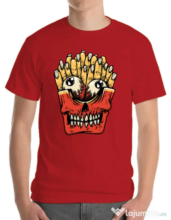 Tricou ADLER barbat Zombie French Fries Rosu