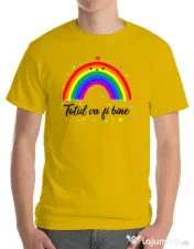 Tricou ADLER barbat Totul va fi bine Galben