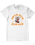 Tricou ADLER barbat Shut the fuh cup Alb