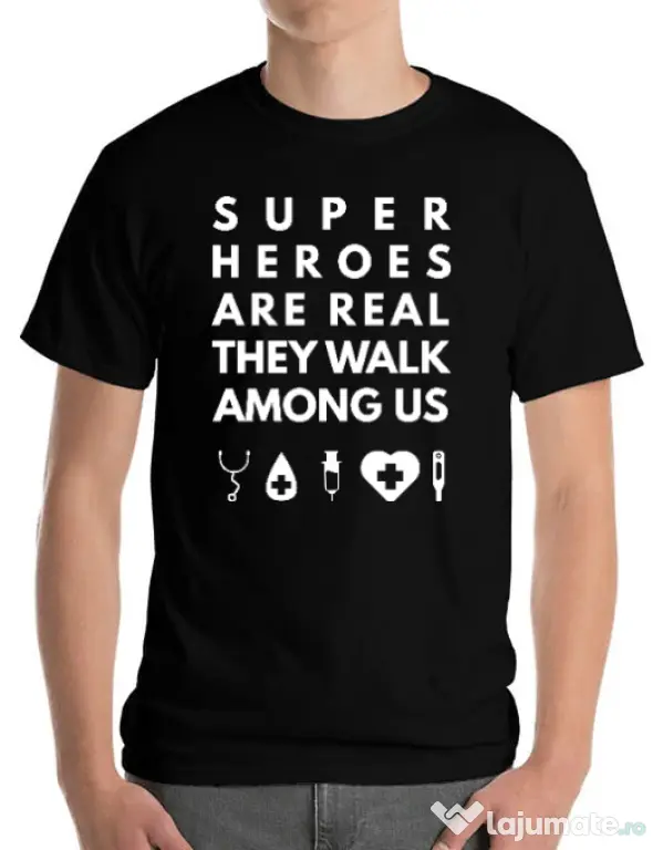 Tricou ADLER barbat Medical heroes Negru