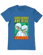 Tricou ADLER barbat Real super heroes Albastru azuriu