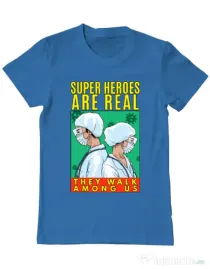 Tricou ADLER barbat Real super heroes Albastru azuriu