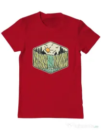 Tricou ADLER barbat Beauty waterfall Rosu