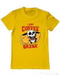 Tricou ADLER barbat Coffee break Galben