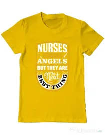 Tricou ADLER barbat Angel nurses Galben