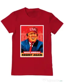Tricou ADLER barbat Make America regret again Rosu