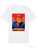 Tricou STANLEY STELLA barbat Make America regret again Alb