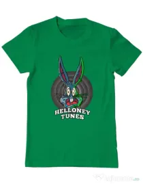 Tricou ADLER barbat Helloney tunes Verde mediu
