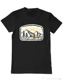 Tricou ADLER barbat Hand drawn camp Negru