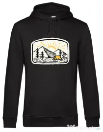 Hoodie barbat cu gluga Hand drawn camp Negru