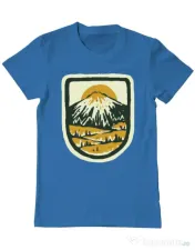 Tricou ADLER barbat Hand drawn mountains Albastru azuriu 