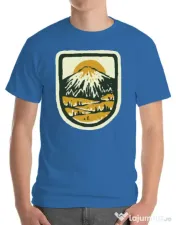 Tricou ADLER barbat Hand drawn mountains Albastru azuriu 