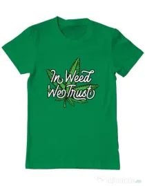 Tricou ADLER barbat In weed we trust Verde mediu