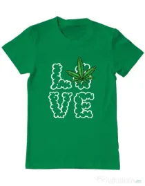 Tricou ADLER barbat Love weed Verde mediu