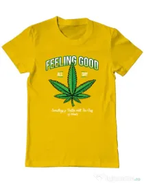 Tricou ADLER barbat Good ganja Galben