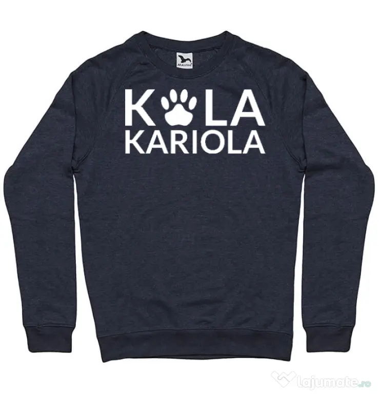 Bluza personalizata barbat Logo Kola Alb Denim inchis