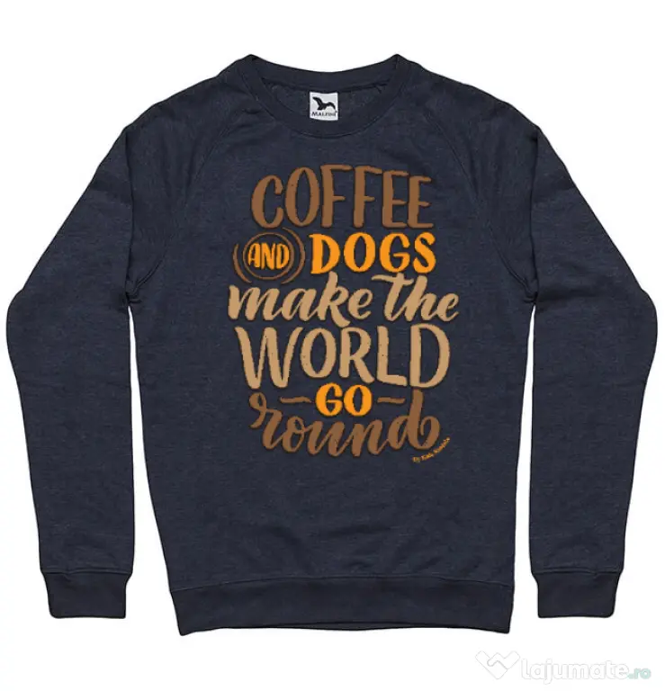Bluza personalizata barbat Coffee and dogs Denim inchis