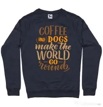 Bluza personalizata barbat Coffee and dogs Denim inchis