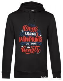 Hanorac barbat cu gluga Dogs leave pawprints Negru