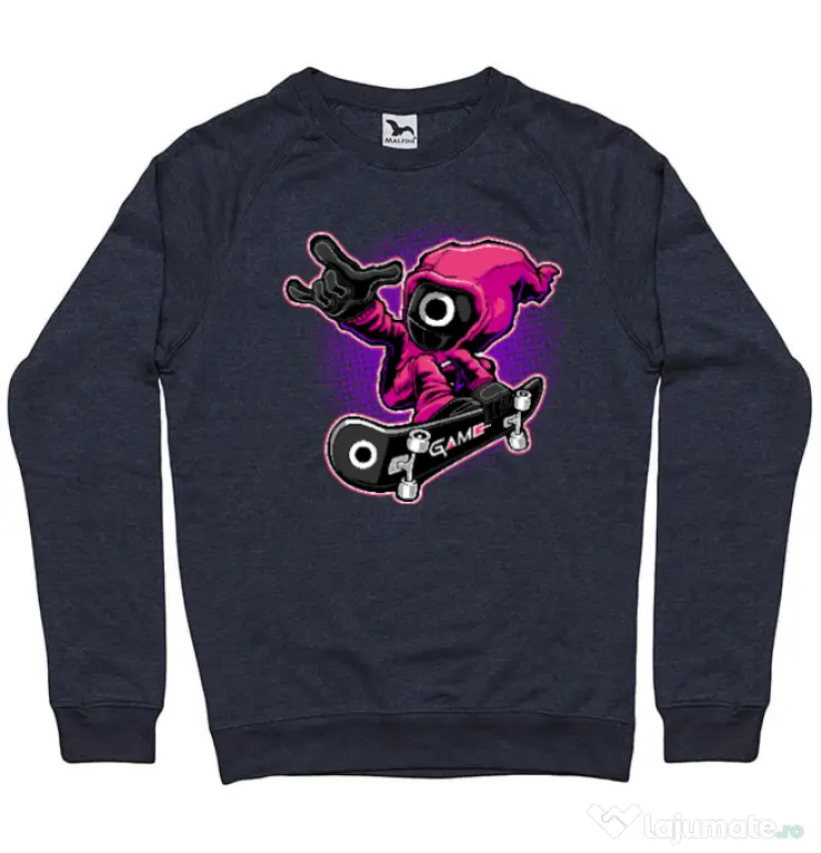 Bluza personalizata barbat Squid Boy Denim inchis