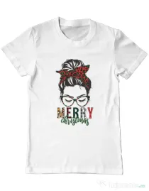 Tricou personalizat barbat Pin Up Christmas Alb