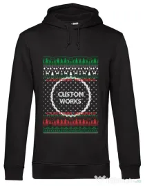 Hanorac barbat cu gluga CW Christmas color Negru