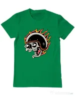 Tricou personalizat barbat Skull Biker Verde mediu