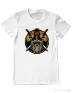Tricou personalizat barbat Skull Spartan Alb