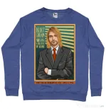Bluza personalizata barbat Kurt Cobain Albastru melanj